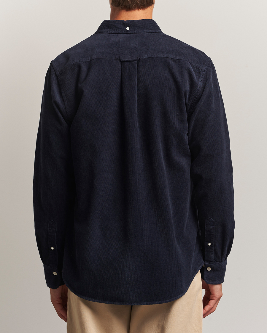 Hombres | Camisas | Gant | Regular Fit Corduroy Shirt Evening Blue