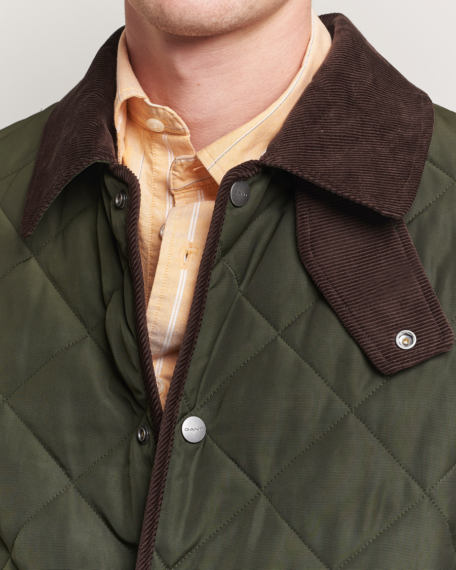 Hombres | Abrigos y chaquetas | Gant | Quilted Fleece Jacket Green Lagoon