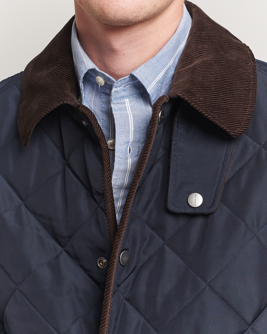 Hombres | Abrigos y chaquetas | Gant | Quilted Fleece Jacket Evening Blue