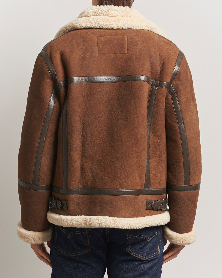 Hombres | Abrigos y chaquetas | Gant | Suede Shearling Jacket Mahogany Brown