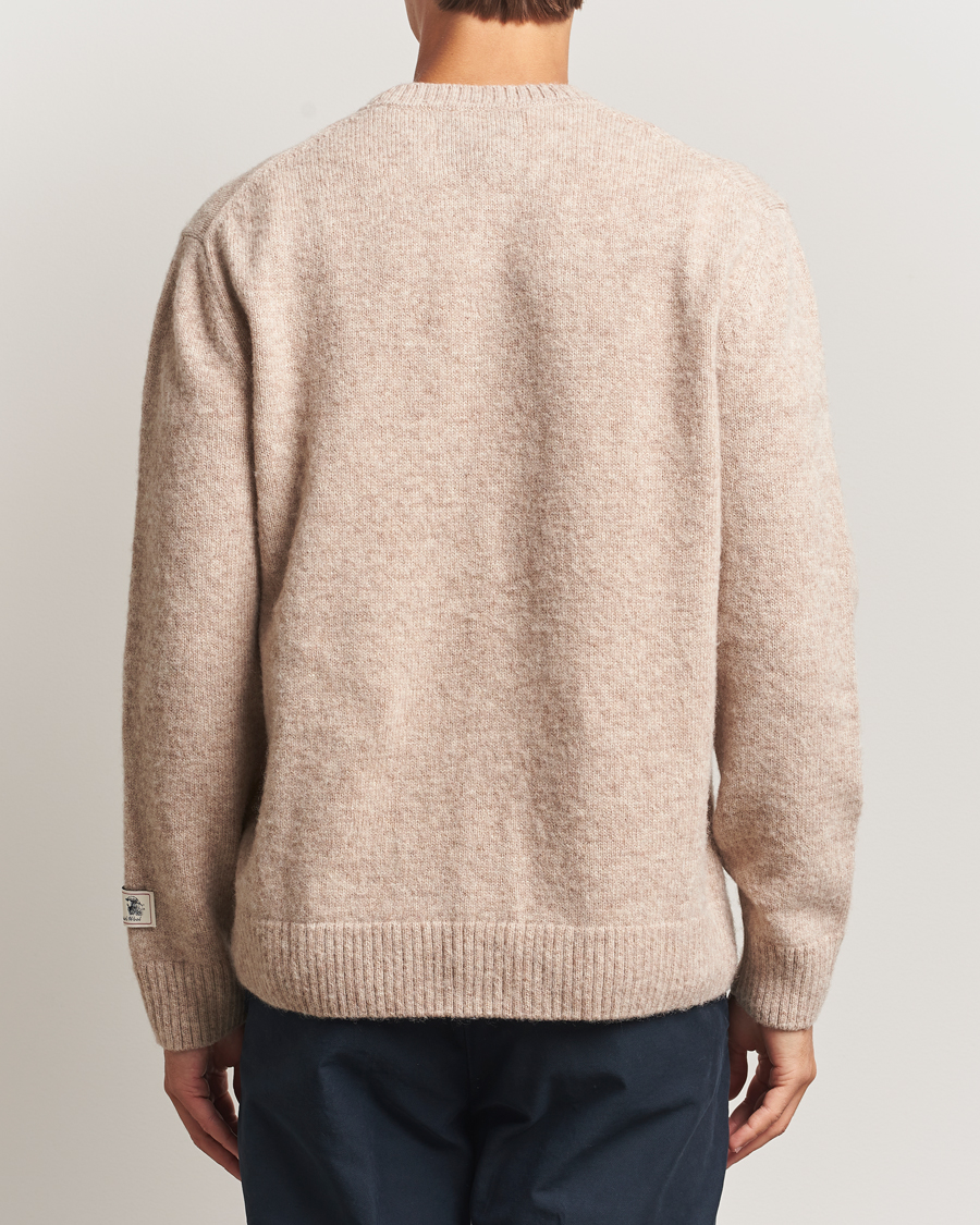 Hombres | Jerséis y prendas de punto | Gant | Scottish Wool Knitted Crew Neck Sweater Khaki Melange