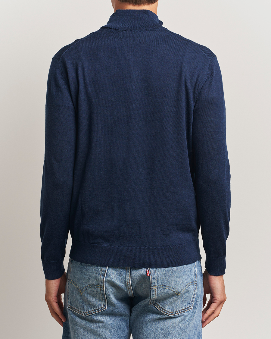 Hombres | Jerséis y prendas de punto | Gant | Extrafine Merino Wool Half Zip Marine