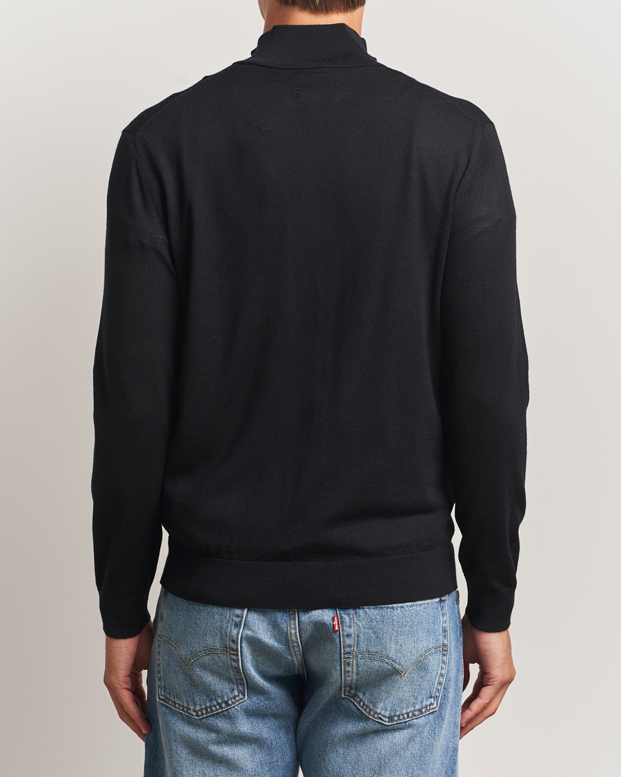 Hombres | Jerséis y prendas de punto | GANT | Extrafine Merino Wool Half Zip Black