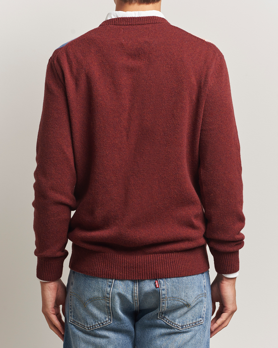 Hombres | Jerséis y prendas de punto | Gant | Lambswool Argyle Knitted Crew Neck Winter Wine