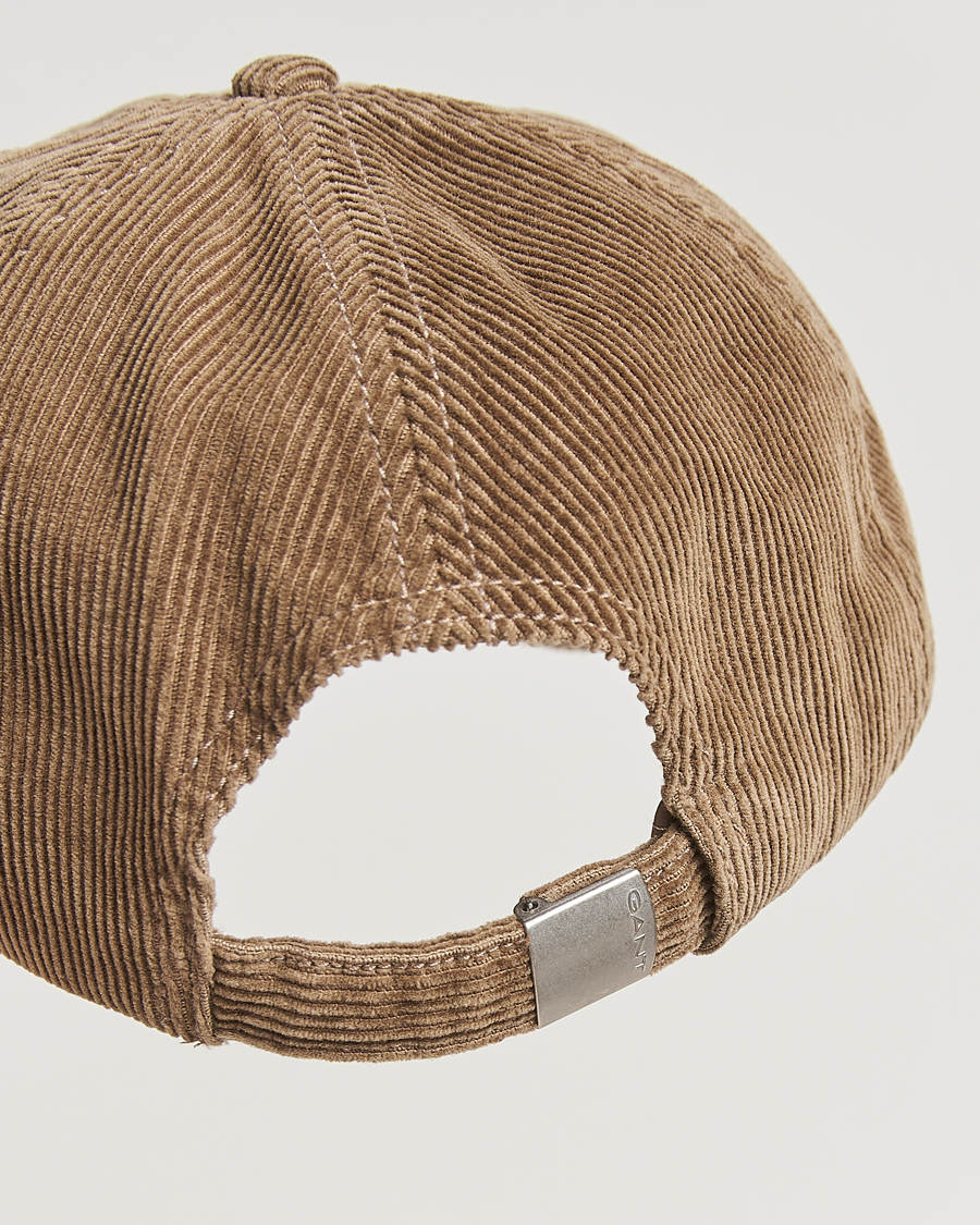 Hombres | GANT Graphic Embroidered Washed Cord Cap Taupe Beige | GANT | Graphic Embroidered Washed Cord Cap Taupe Beige