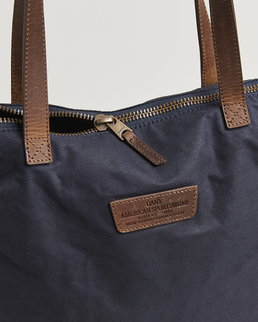 Hombres | Bolsos | GANT | Waxed Cotton Tote Bag Evening Blue