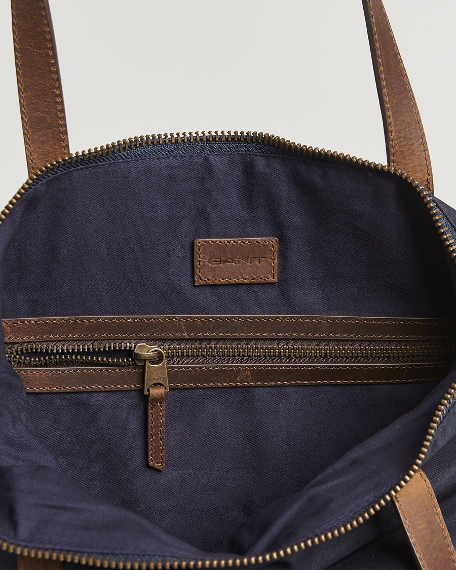 Hombres | Bolsos | GANT | Waxed Cotton Tote Bag Evening Blue
