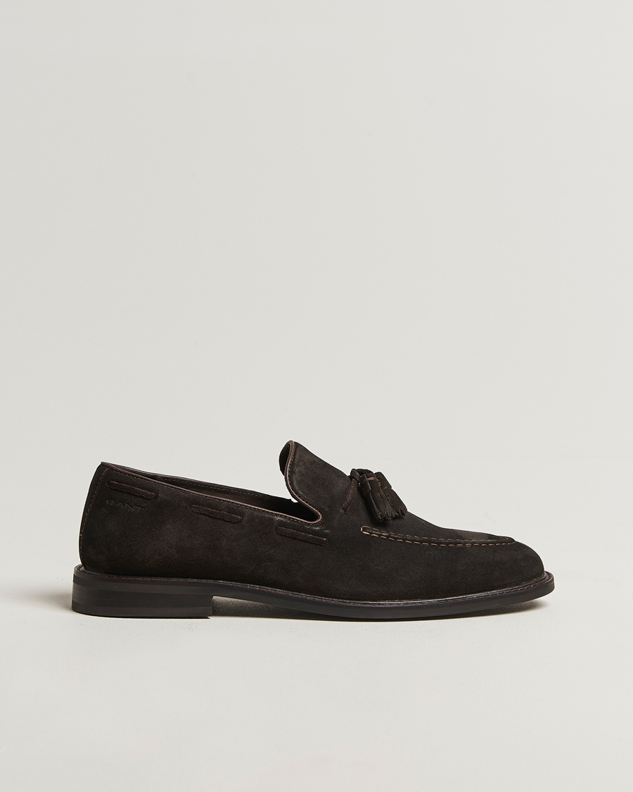 Hombres | GANT Lozham Suede Tassle Loafer Dark Brown | GANT | Lozham Suede Tassle Loafer Dark Brown