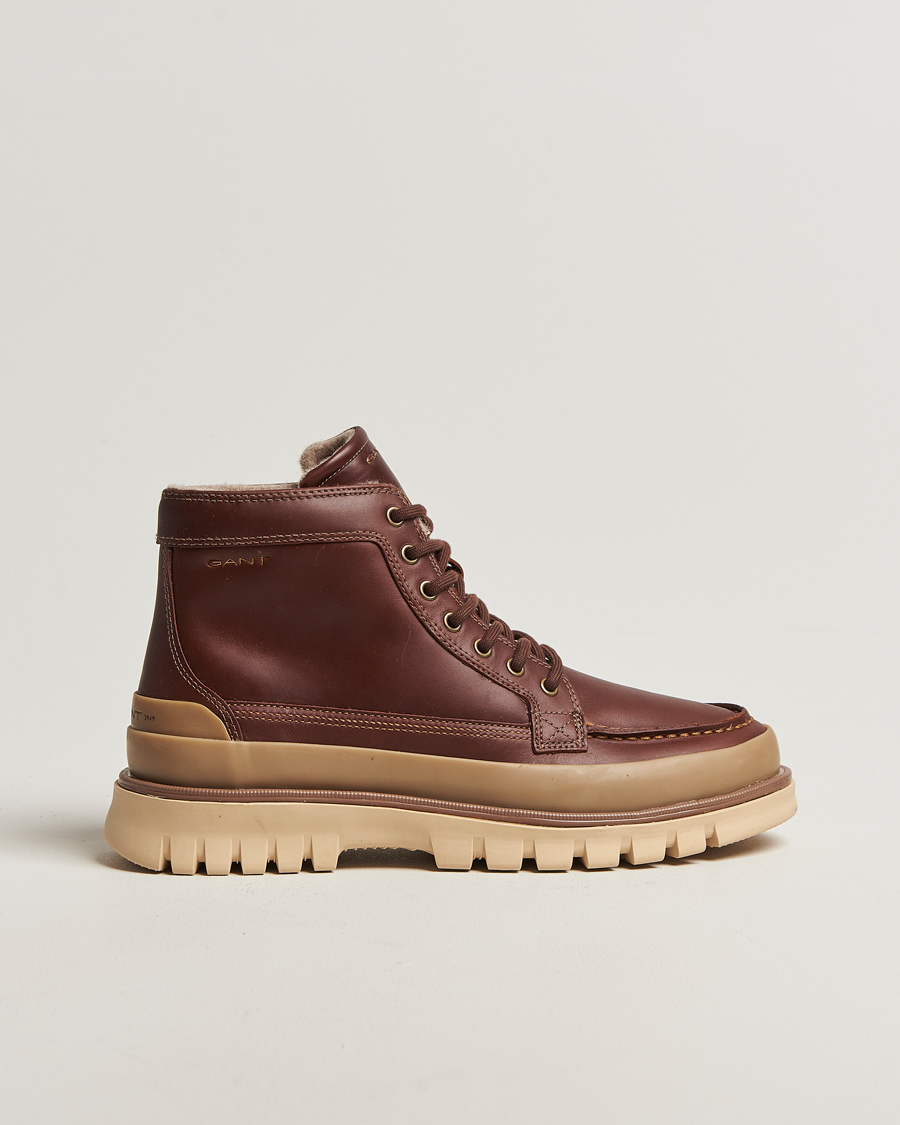 Hombres | GANT Nebrada Leather Moc Toe Boot Cognac | GANT | Nebrada Leather Moc Toe Boot Cognac