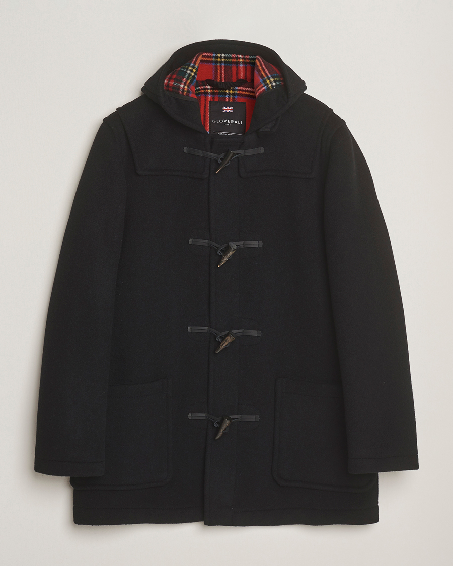 Hombres | Abrigos y chaquetas | Gloverall | Mid Length Duffle Coat Black/Royal Stewart