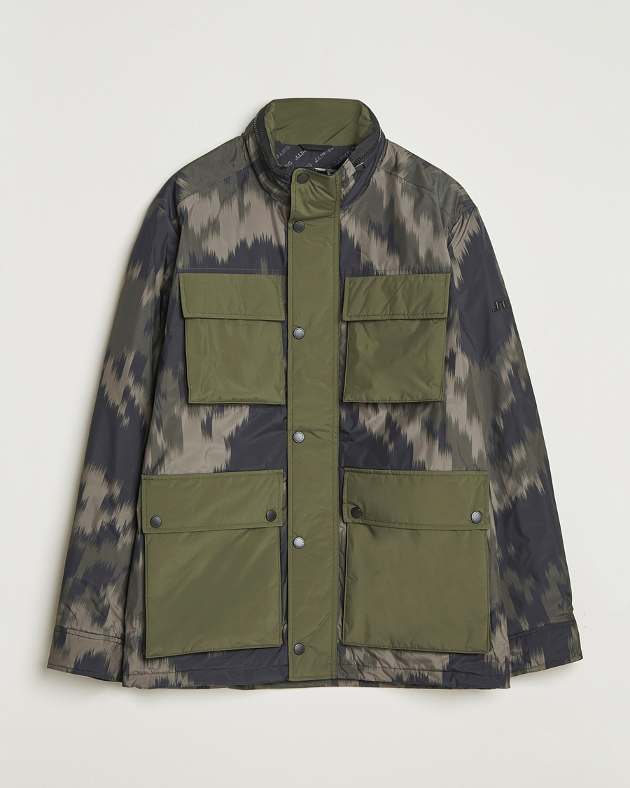Hombres | Abrigos y chaquetas | J.Lindeberg | Aiden 2L Padded Printed Field Jacket Wrap Forest