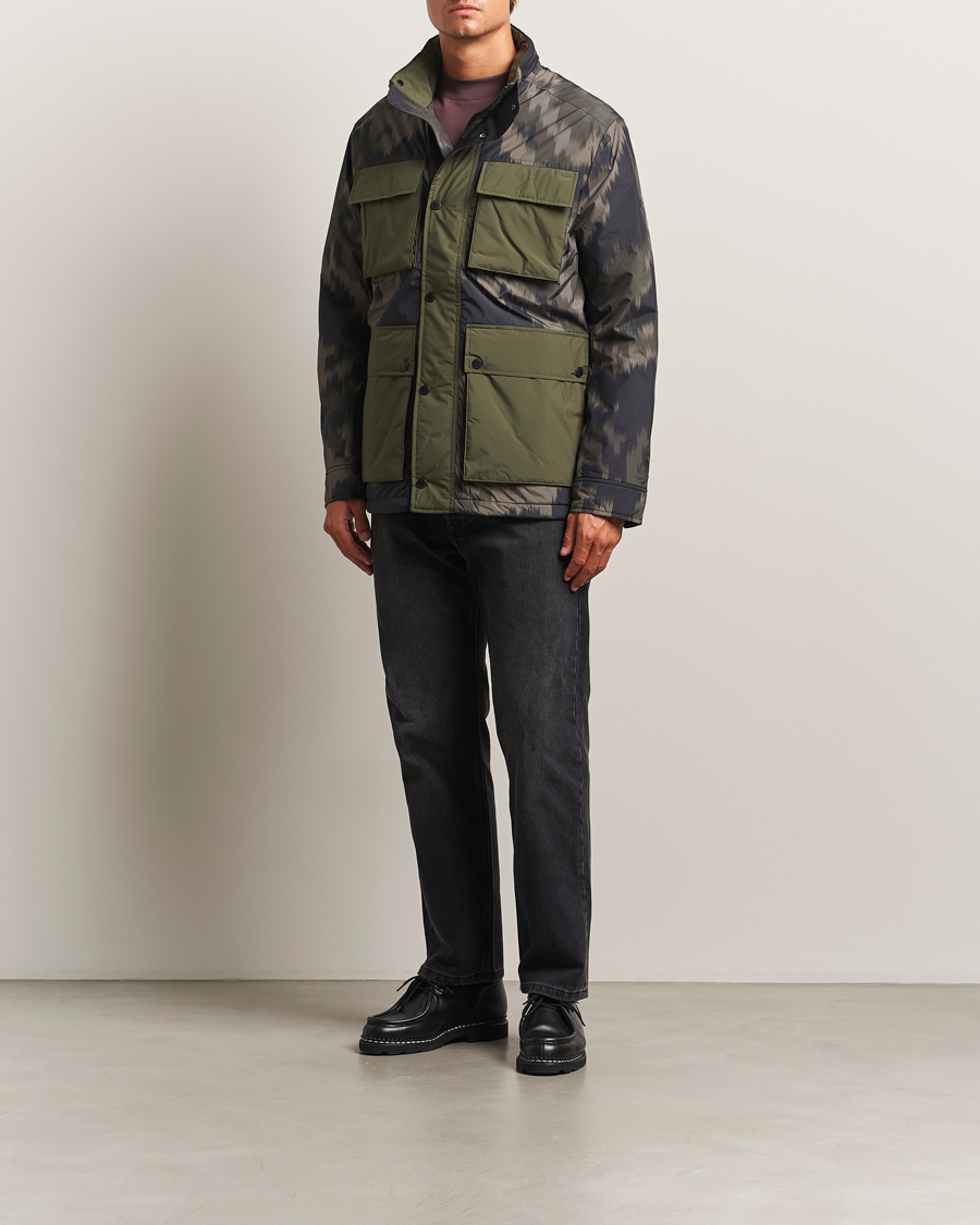 Hombres | Abrigos y chaquetas | J.Lindeberg | Aiden 2L Padded Printed Field Jacket Wrap Forest