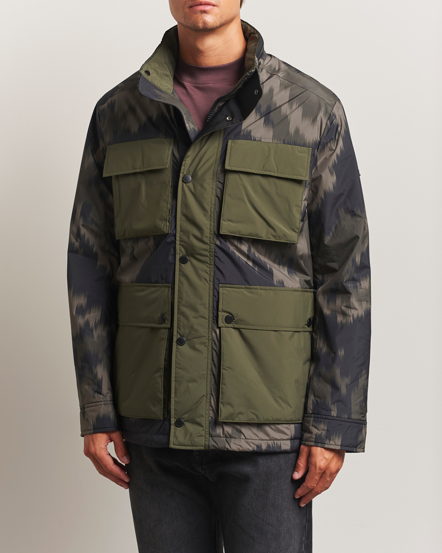 Hombres | Abrigos y chaquetas | J.Lindeberg | Aiden 2L Padded Printed Field Jacket Wrap Forest