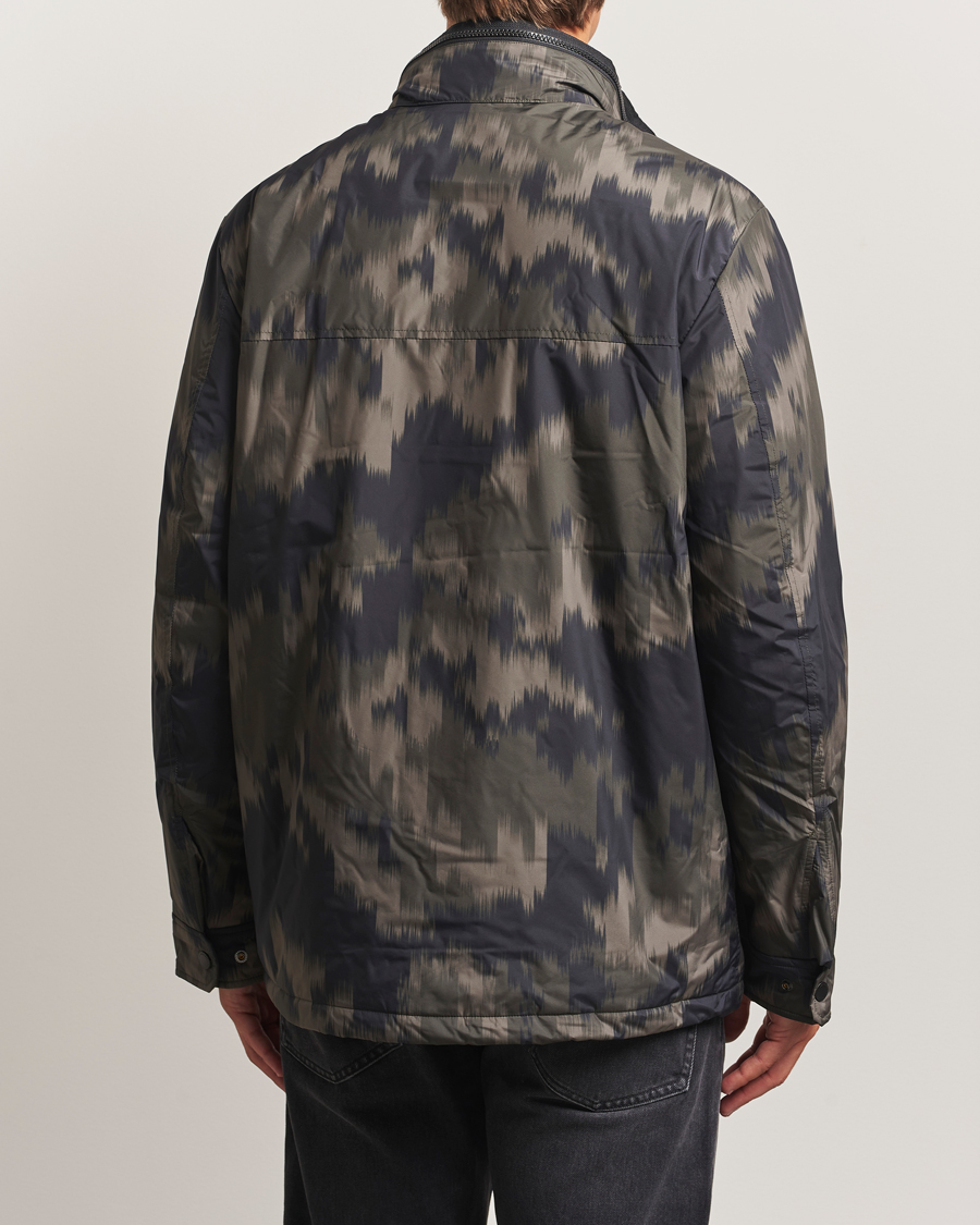 Hombres | Abrigos y chaquetas | J.Lindeberg | Aiden 2L Padded Printed Field Jacket Wrap Forest