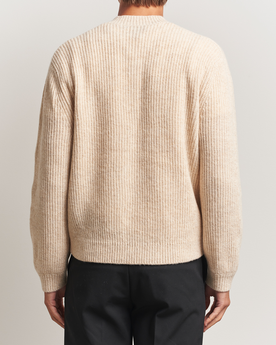 Hombres | Jerséis y prendas de punto | J.Lindeberg | Vitor Wool Heavy Knitted V-Neck Moonbeam Melange
