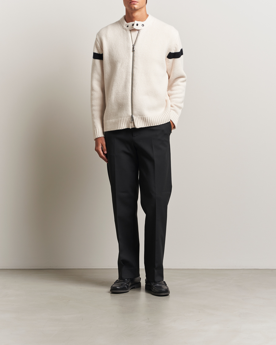 Hombres | Jerséis y prendas de punto | J.Lindeberg | Kessler Biker Wool Full Zip Moonbeam