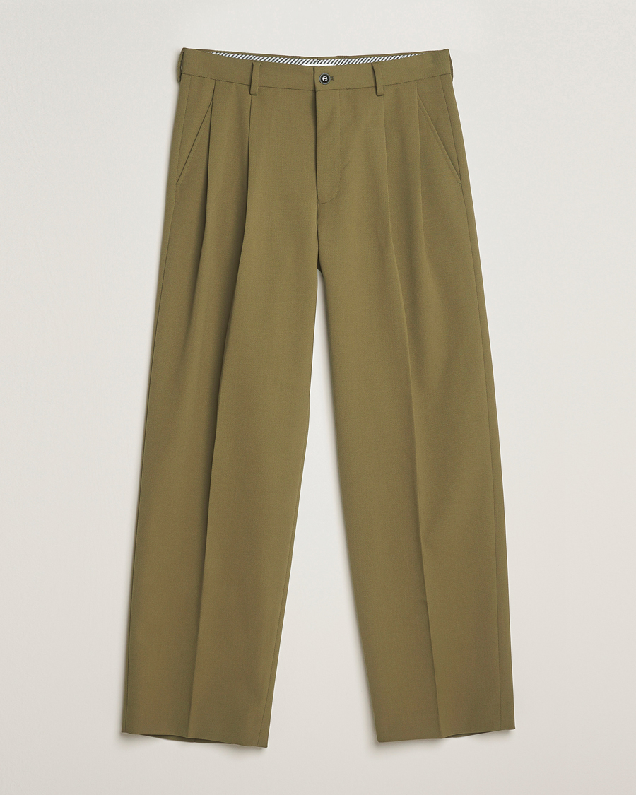 Hombres | Pantalones | NN07 | Justin Double Pleated Suit Trousers Firene Green