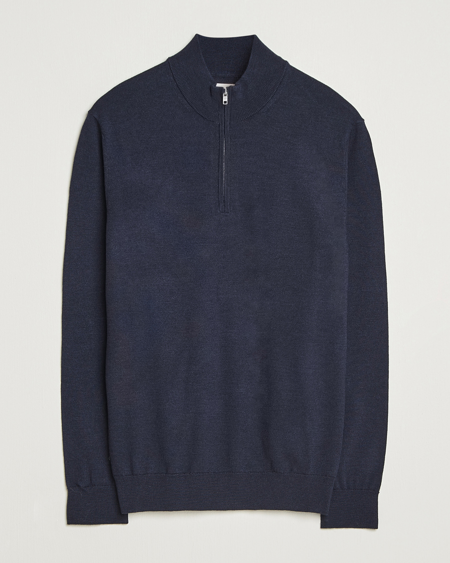 Hombres | Jerséis y prendas de punto | NN07 | Sergio Merino Half Zip Navy Melange