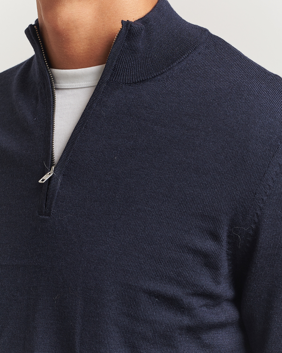 Hombres | Jerséis y prendas de punto | NN07 | Sergio Merino Half Zip Navy Melange