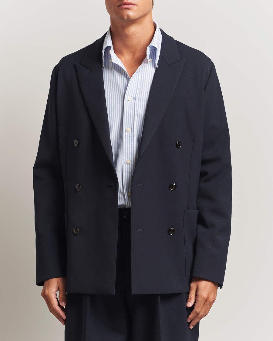 Hombres | Blazers | NN07 | Jordin Wool Double Breasted Blazer Deep Navy