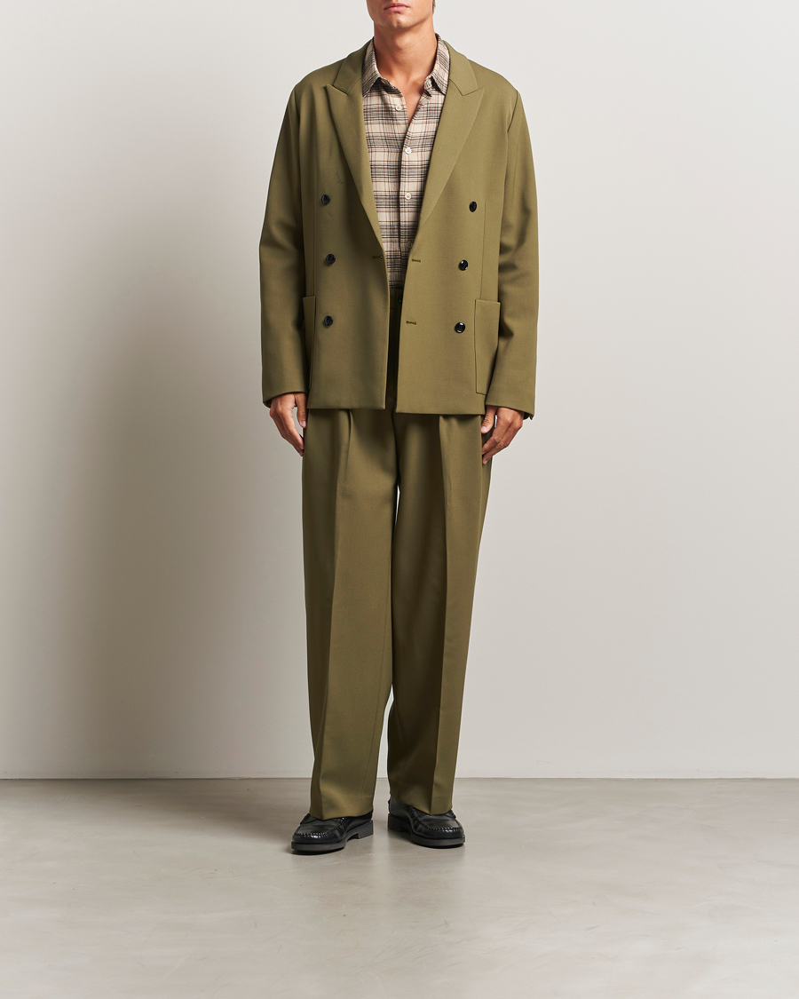 Hombres | Blazers | NN07 | Jordin Wool Double Breasted Blazer Firene Green