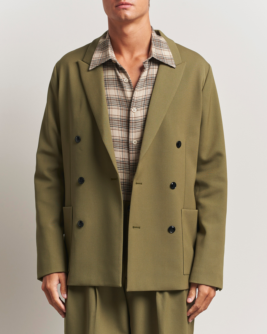 Hombres | Blazers | NN07 | Jordin Wool Double Breasted Blazer Firene Green