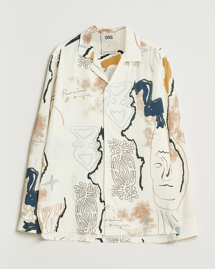 Hombres | Camisas | OAS | Brillo Viscose Shirt Beige