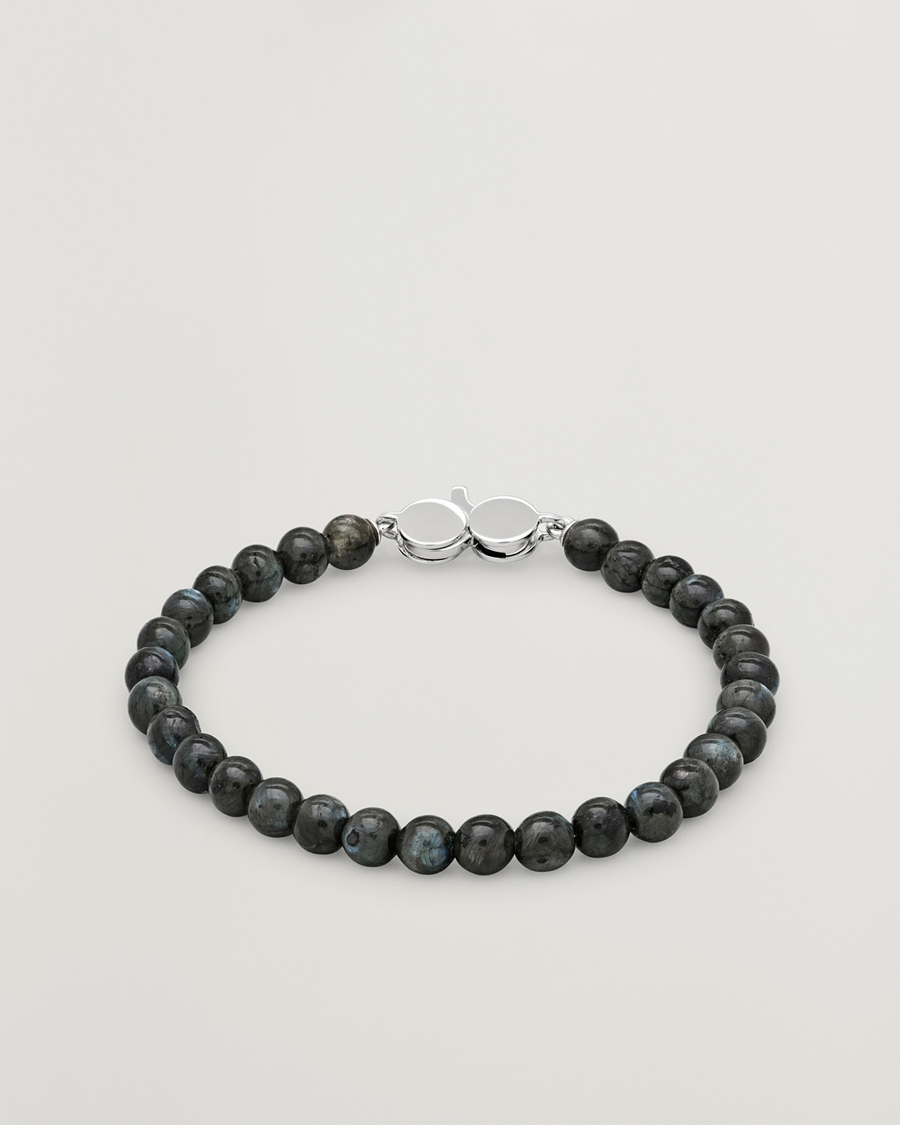 Hombres | Joyas | Tom Wood | Cove Bracelet Slim Black Larvikite