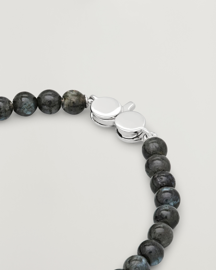 Hombres | Joyas | Tom Wood | Cove Bracelet Slim Black Larvikite