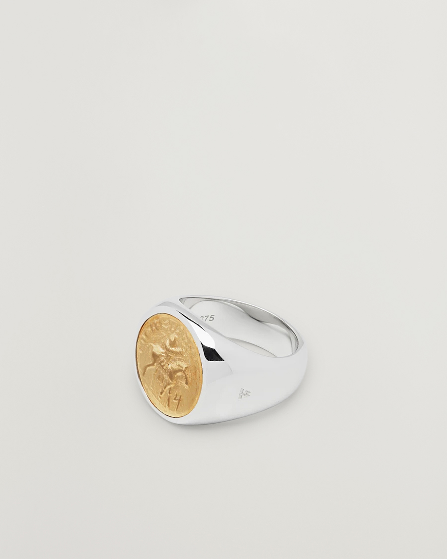Hombres | Joyas | Tom Wood | Coin Pinky Ring Silver/Gold