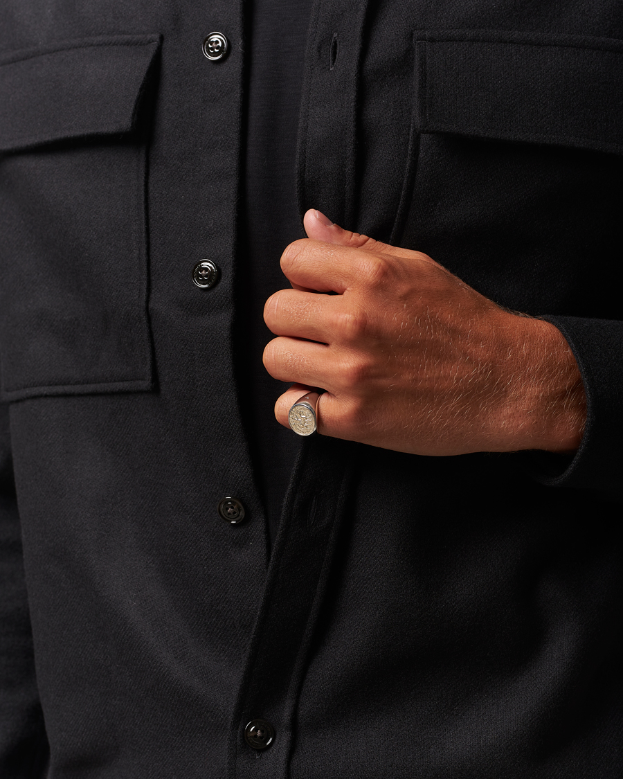 Hombres | Joyas | Tom Wood | Coin Pinky Ring Silver/Gold