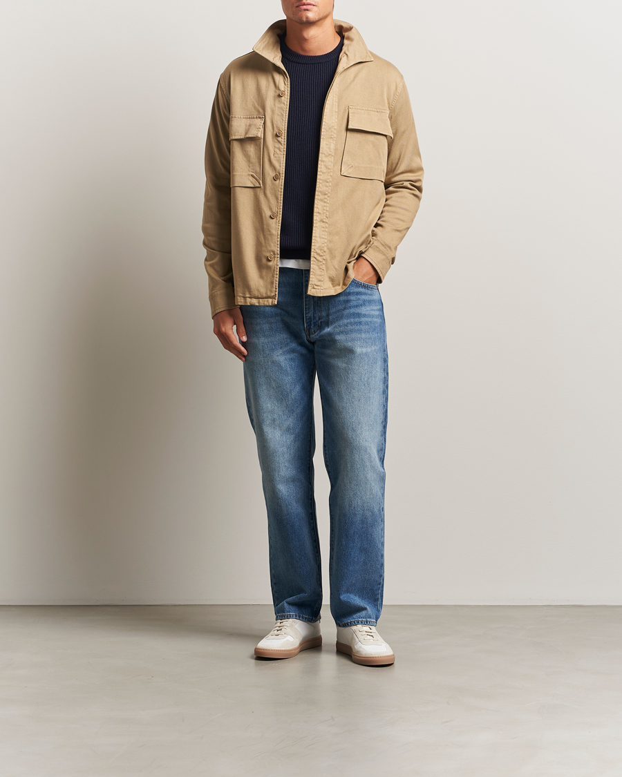 Hombres | Camisas | Aspesi | Twill Cotton Overshirt Beige