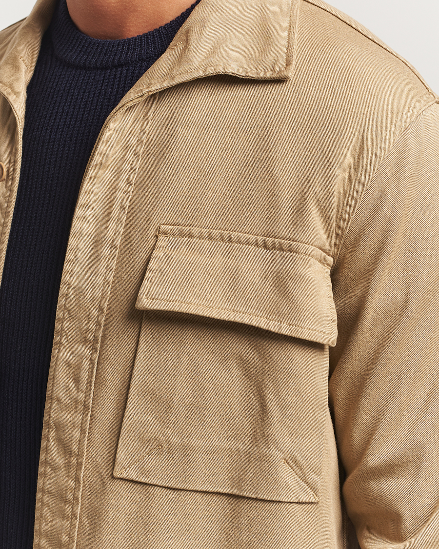 Hombres | Camisas | Aspesi | Twill Cotton Overshirt Beige