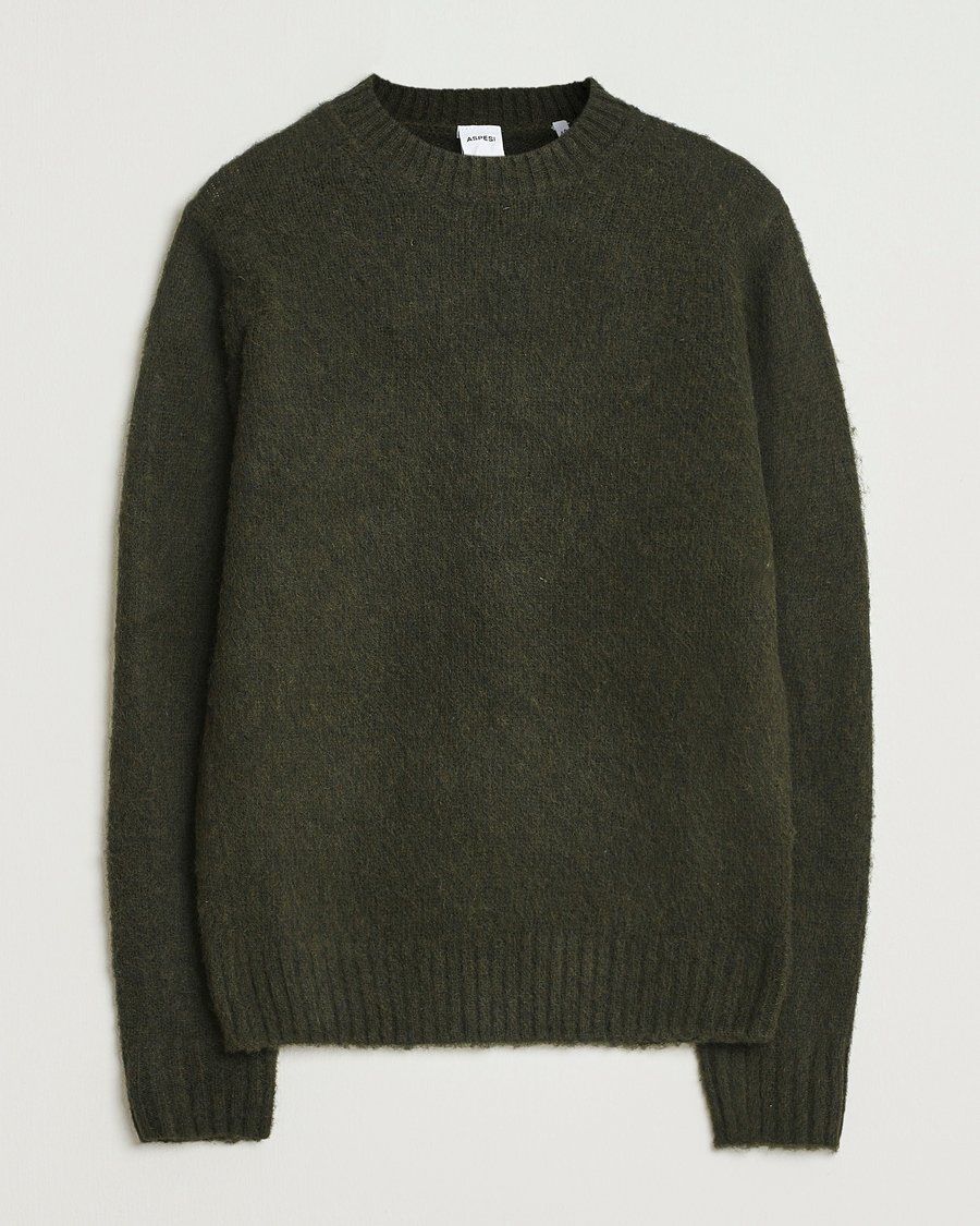 Hombres | Jerséis y prendas de punto | Aspesi | Brushed Shetland Sweater Hunting Green