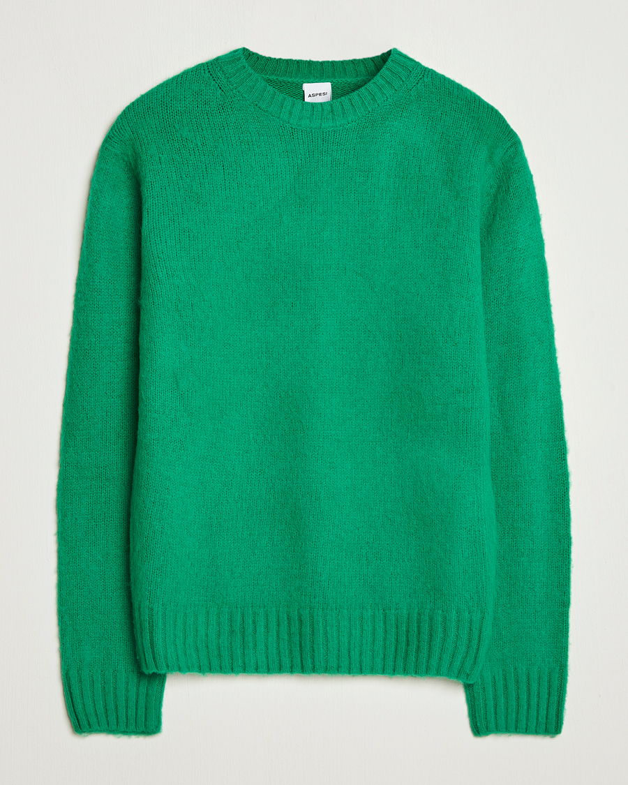 Hombres | Jerséis y prendas de punto | Aspesi | Brushed Shetland Sweater Green