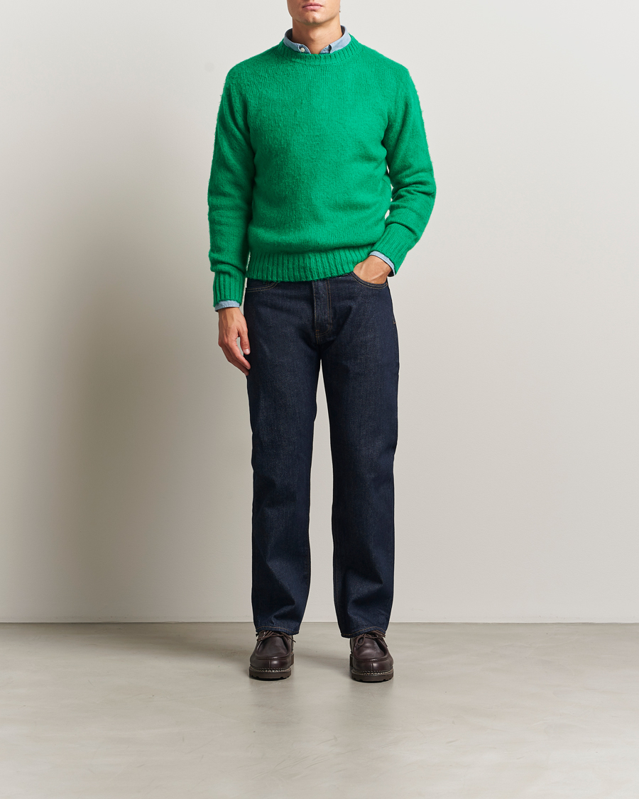 Hombres | Jerséis y prendas de punto | Aspesi | Brushed Shetland Sweater Green