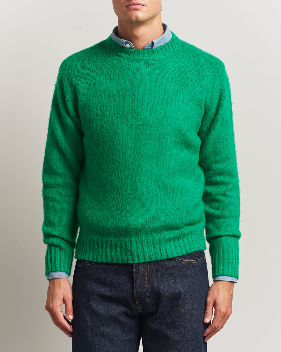 Hombres | Jerséis y prendas de punto | Aspesi | Brushed Shetland Sweater Green
