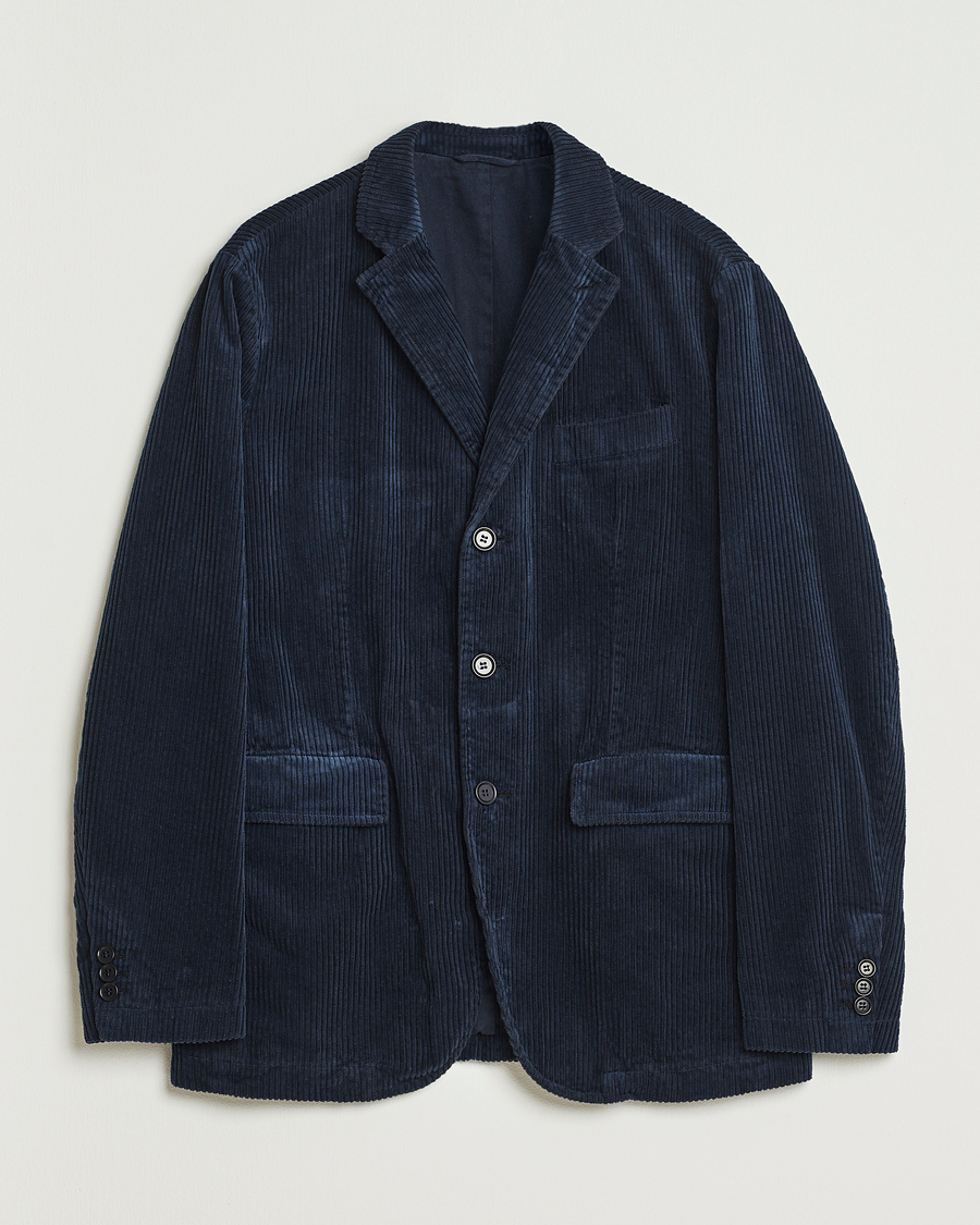 Hombres | Blazers | Aspesi | Corduroy Blazer Navy