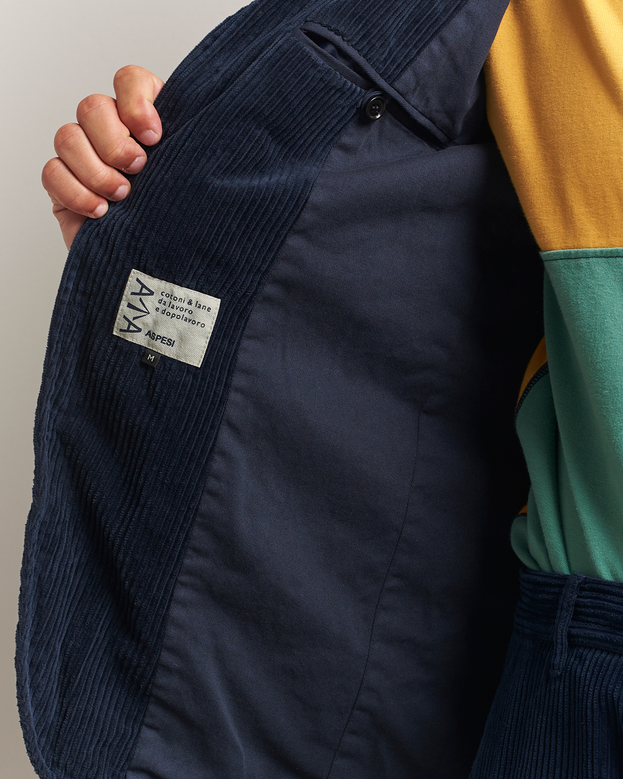 Hombres | Blazers | Aspesi | Corduroy Blazer Navy