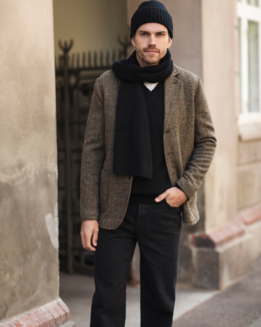 Hombres | Blazers | Aspesi | Harris Tweed Blazer Brown Check
