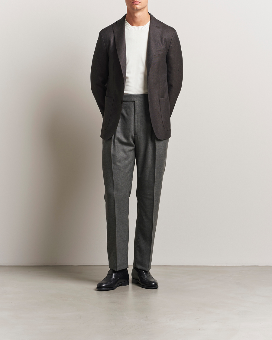 Hombres | Blazers | Boglioli | K Jacket Wool Hopsack Blazer Dark Brown
