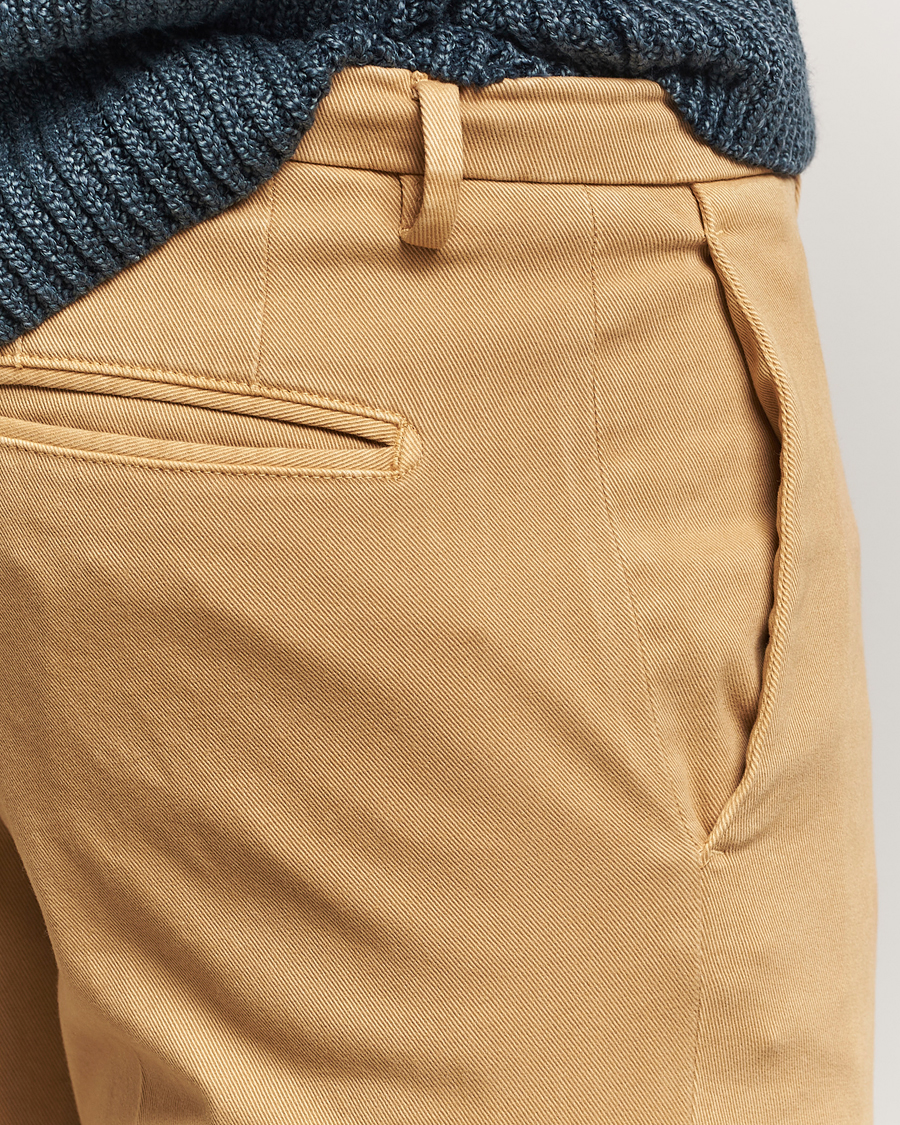 Hombres | Pantalones | Boglioli | Cotton Twill Trousers Beige
