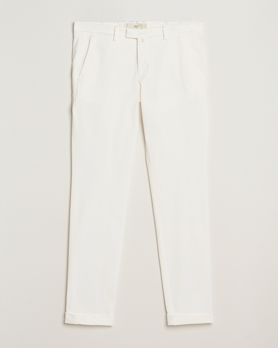Hombres | Pantalones | Briglia 1949 | Slim Fit Cotton Stretch Chino Off White