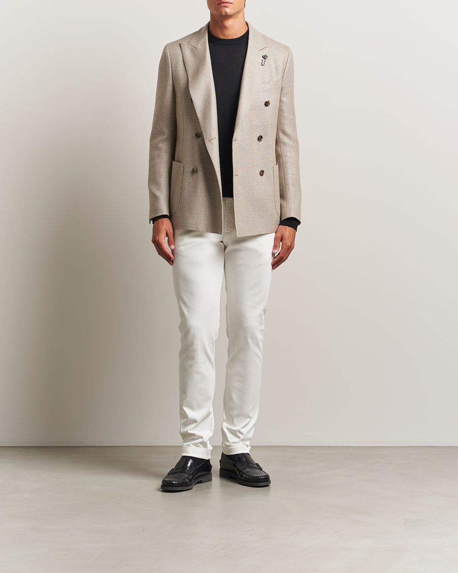 Hombres | Pantalones | Briglia 1949 | Slim Fit Cotton Stretch Chino Off White