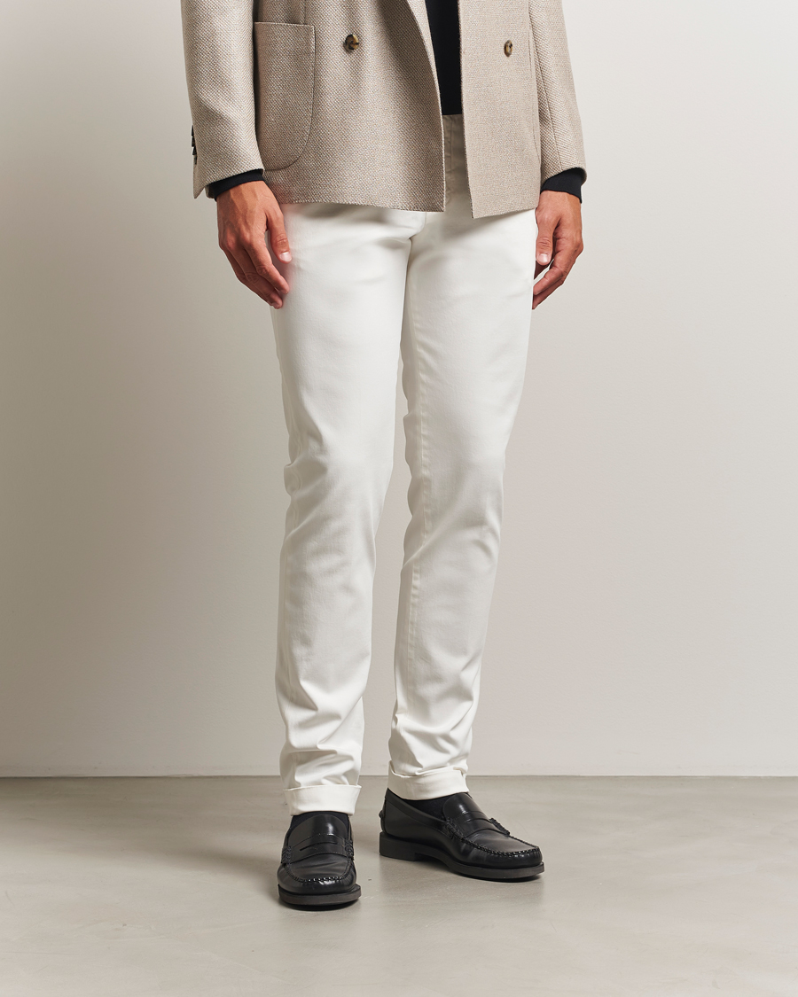 Hombres | Pantalones | Briglia 1949 | Slim Fit Cotton Stretch Chino Off White