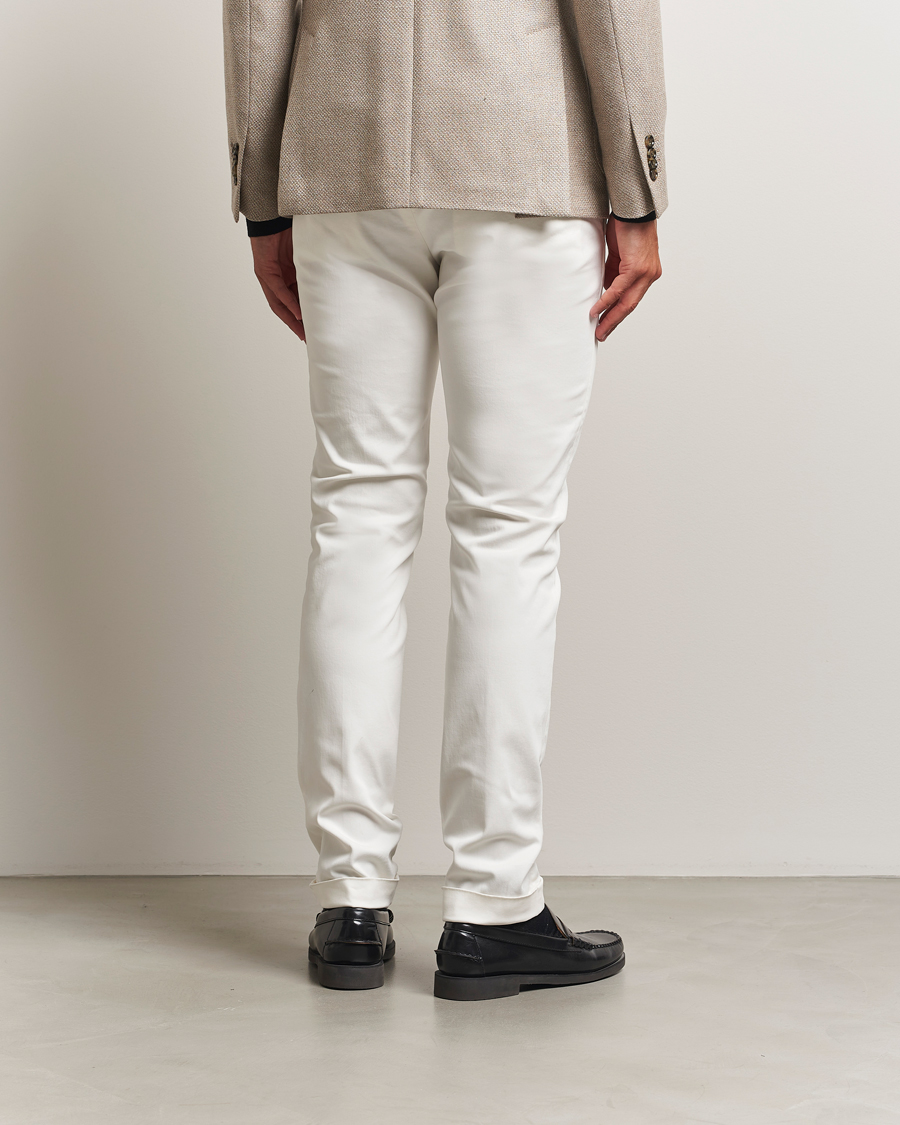 Hombres | Pantalones | Briglia 1949 | Slim Fit Cotton Stretch Chino Off White