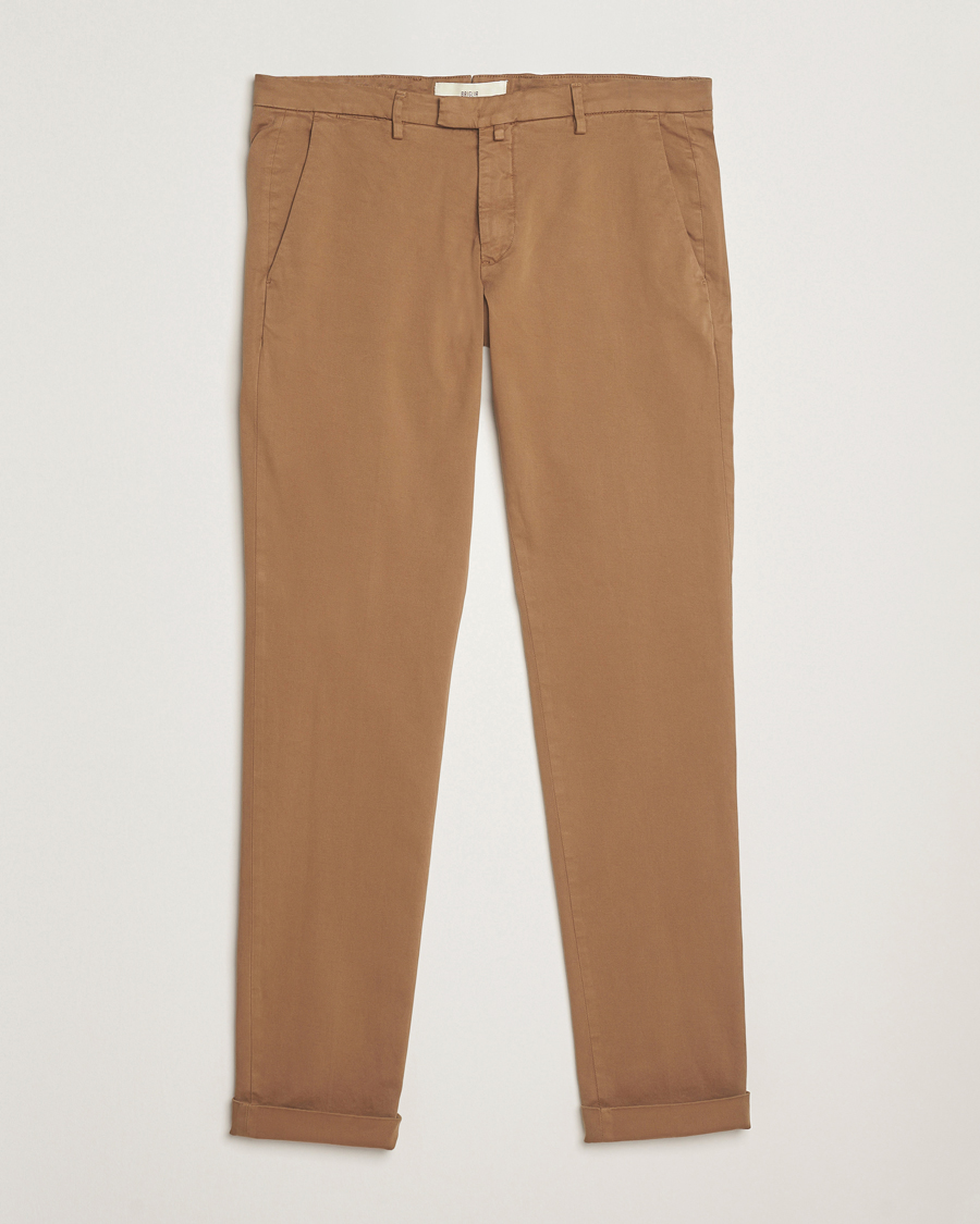 Hombres | Pantalones | Briglia 1949 | Slim Fit Cotton Stretch Chino Mid Brown