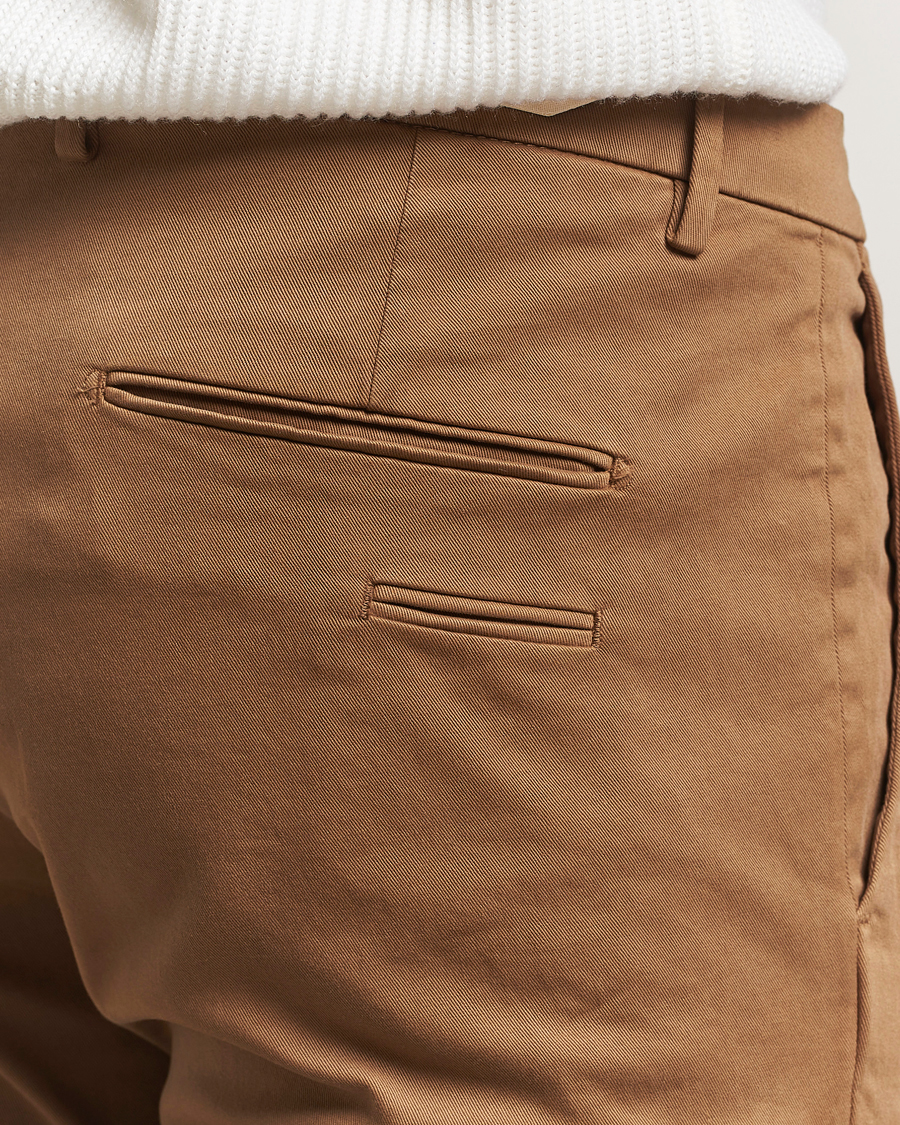 Hombres | Pantalones | Briglia 1949 | Slim Fit Cotton Stretch Chino Mid Brown