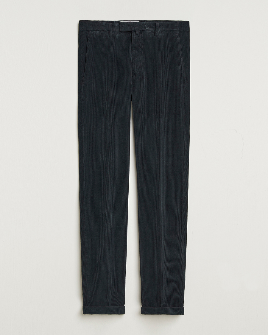 Hombres | Pantalones | Briglia 1949 | Slim Fit Corduroy Trousers Black