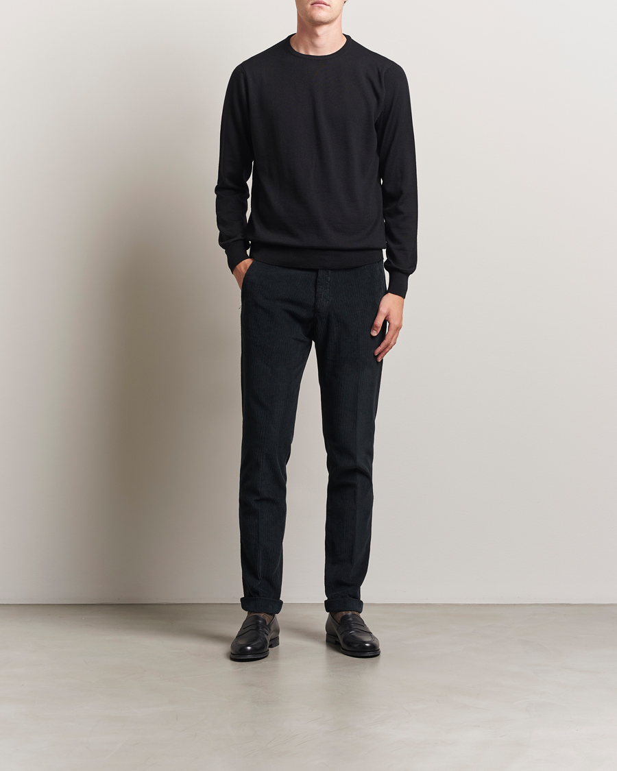 Hombres | Pantalones | Briglia 1949 | Slim Fit Corduroy Trousers Black